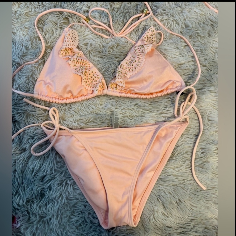 NWOT Victoria’s Secret Pink Embellished Bikini Set